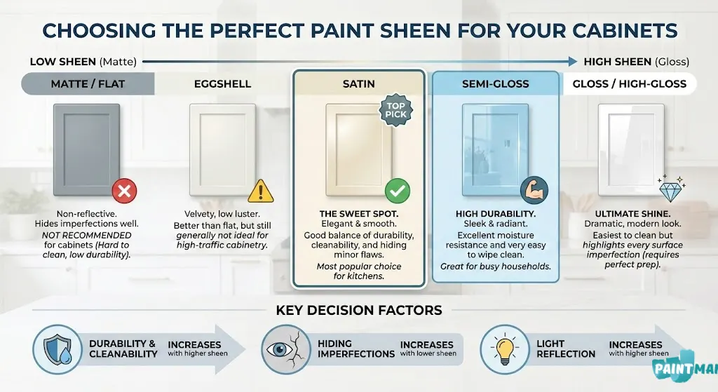What Sheen Do You Paint Cabinets infographics Paintman NYC