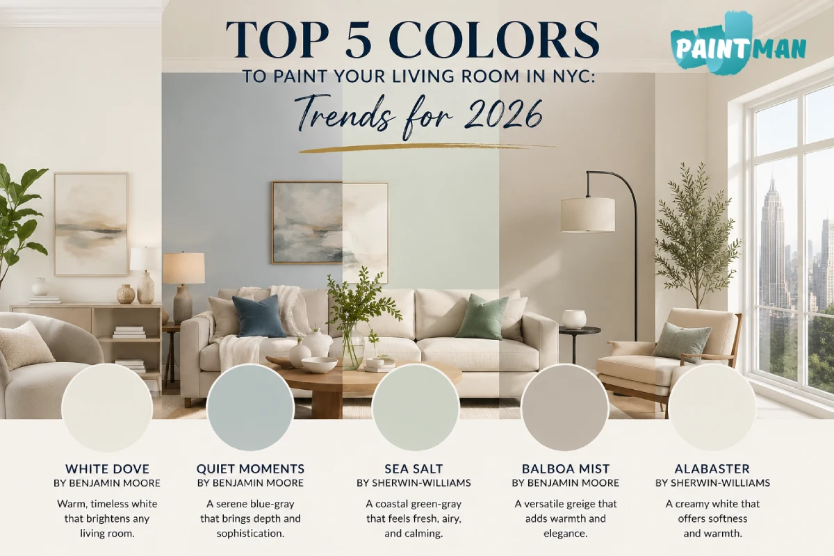 Top 5 colors to paint your living room in NYC: Trends for 2026 ...